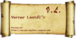 Verner Lestár névjegykártya
